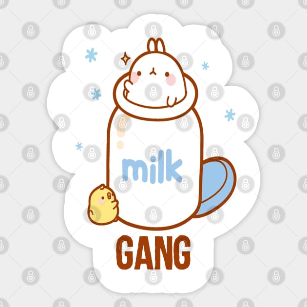 Milk Gang Funny Meme Sticker by DrollDrifter